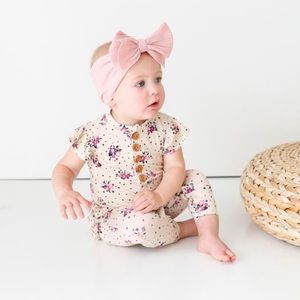 Posh Peanut Frances Ruffled Cap Sleeve Romper